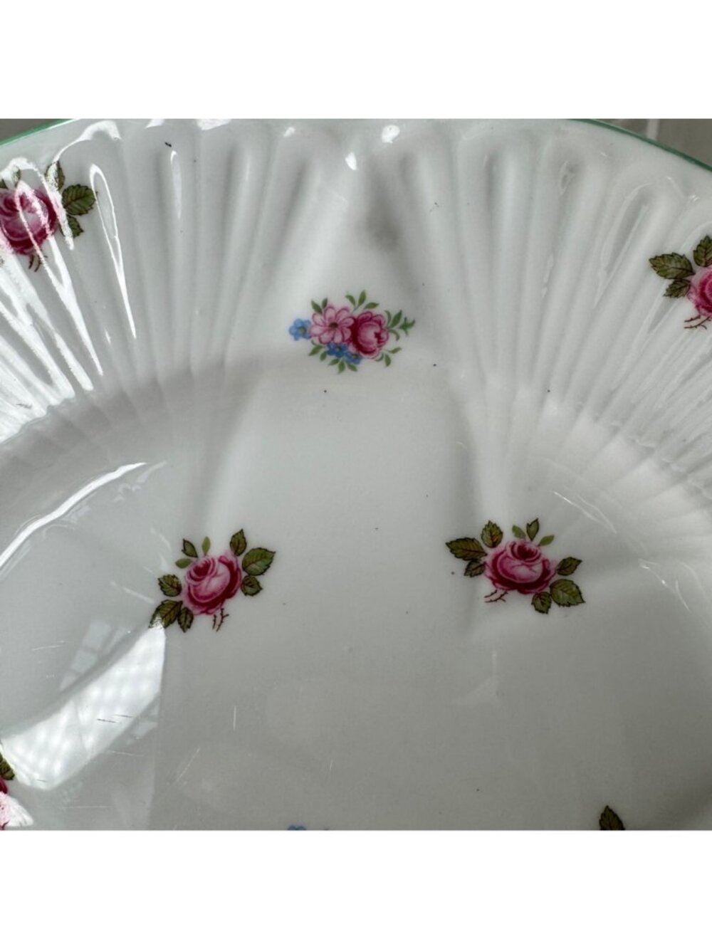 Shelley Bone China Pink Rosebud Pattern Luncheon Plate 13426 England Vtg Floral - Picture 11 of 12